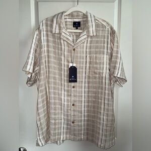 Men's Ben Sherman Beige Plaid 100% Cotton  Shirt ~ Size XL NWT